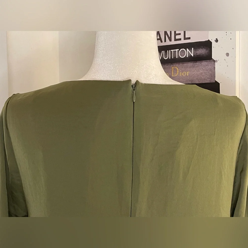 Venus Long Bell Sleeves Mini Dress Olive Green Size Medium - Picture 7 of 15